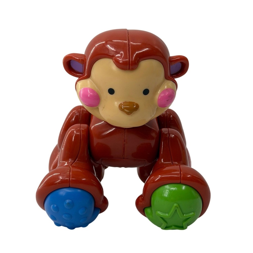 Fisher-Price Amazing Animals Clicker Monkey Baby Toy Brown Plastic Sensory Works